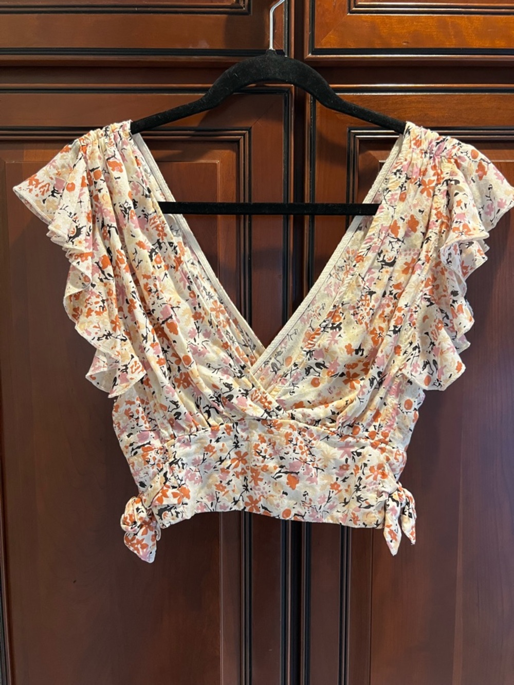 Free People Pretty Daze Floral Crop Top in Crème - XS - Picture 8 of 9